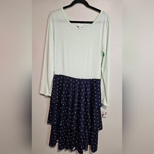 #447 LuLaRoe Mint and Navy Women's Dress Size XL Georgia